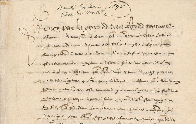 Commémoration de la Saint-Barthélemy #3: La première version de l’édit de Nantes à Genève